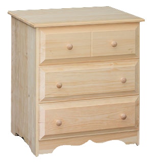 3 drawer deals unfinished nightstand